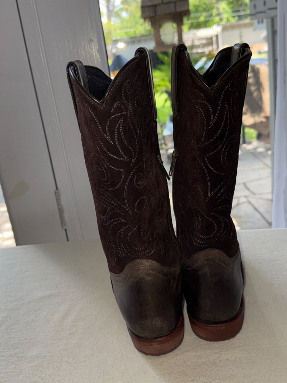 Reba Justin Boots Women's Western Anthem Boots Dark Brown Leather Suede Size 8 - Picture 10 of 14